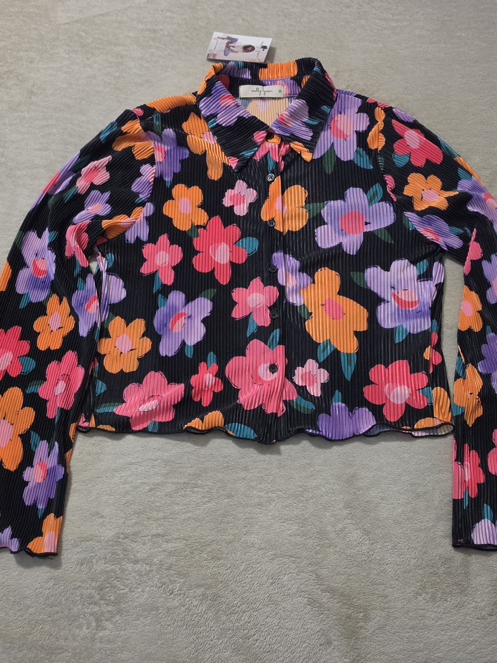 Molly Green Multicolor Printed Top - Bright Floral Pattern